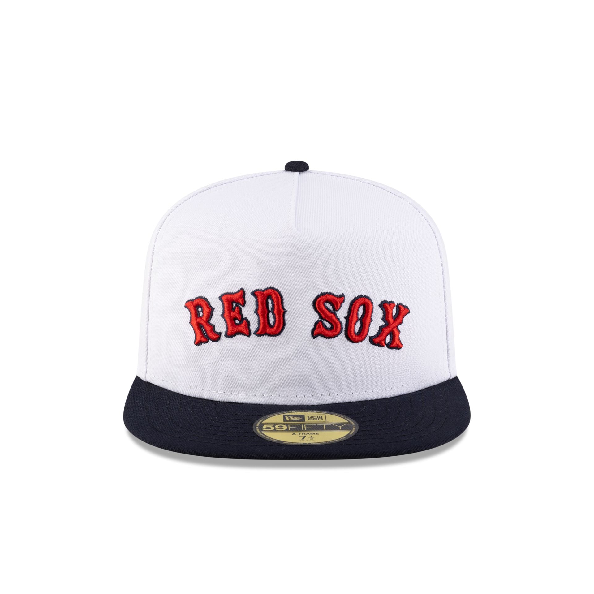 Just Caps League Sidepatch Optic White Boston Red Sox 59FIFTY A-Frame Fitted Hat
