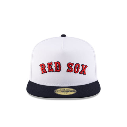 Just Caps League Sidepatch Optic White Boston Red Sox 59FIFTY A-Frame Fitted Hat