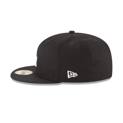 Los Angeles Dodgers Black and White Basic 59FIFTY Fitted Hat