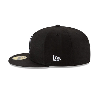 Chicago White Sox Black Outline 59FIFTY Fitted Hat